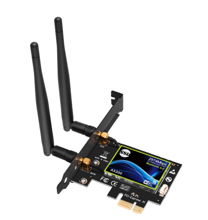 PCI Express แบบ Dual Band การ์ด WiFi Gigabit สำหรับ Intel AX200 2.4G/5Ghz 802.11Ac/Ax 5.0ตัวแปลงบลูทูธสนับสนุนเฉพาะ Window10