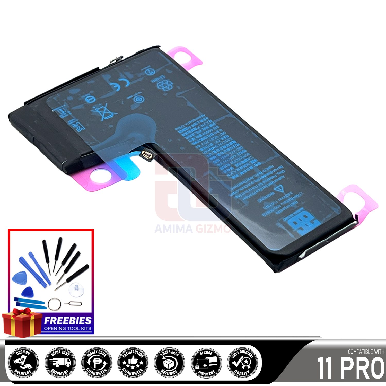 Batterie iPhone 11 Pro 100% Compatible, Remplacement APN-616-00659