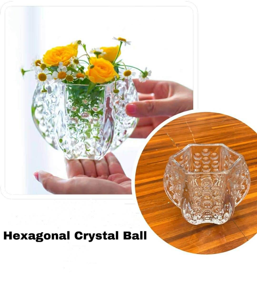 Hexagonal Crystal Ball Glass Vase 9141 72 Lazada Ph