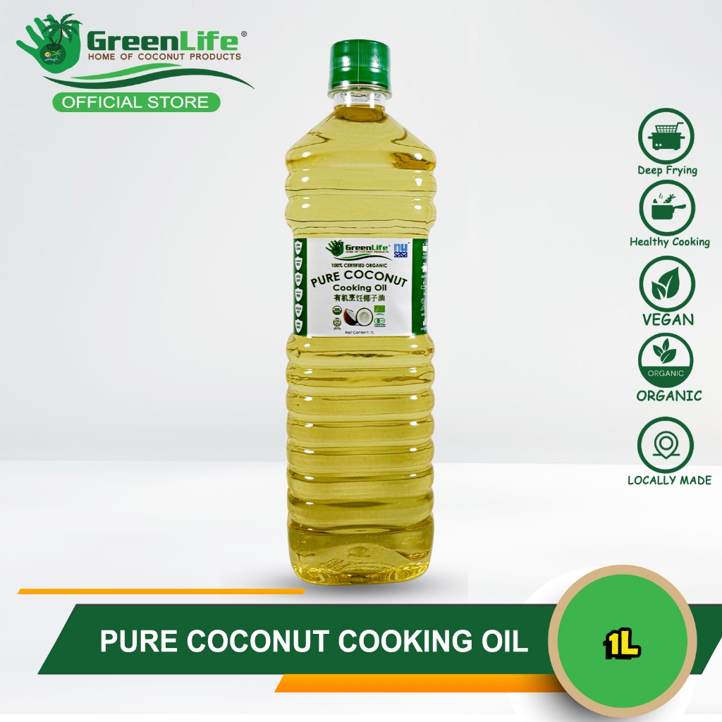 Organic Pure Coconut Cooking Oil 1L Deep Fry Healthy Cooking Oil NOT