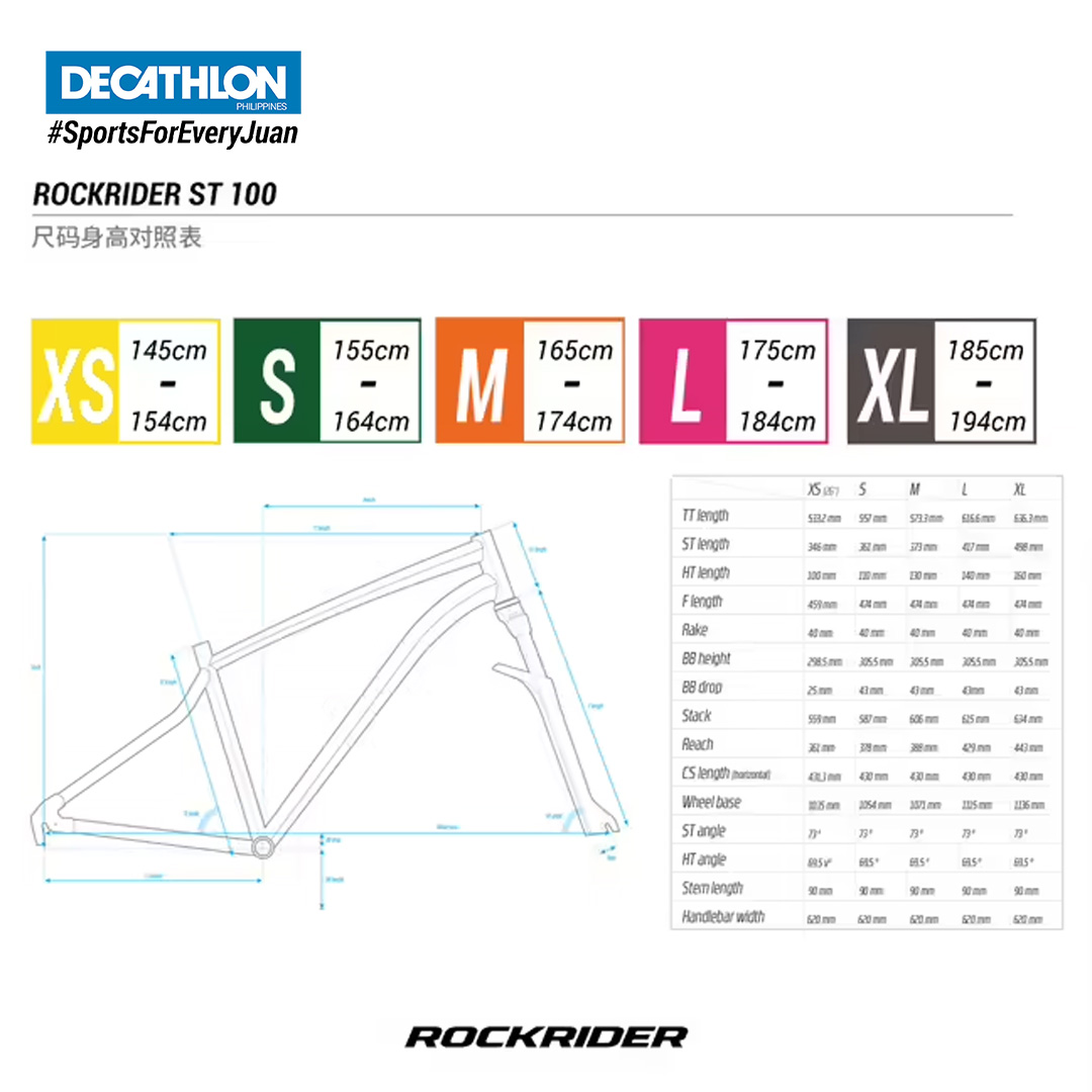 Geometry Triban 540 Size Guide St 100 Btwin Rockrider Size Guide