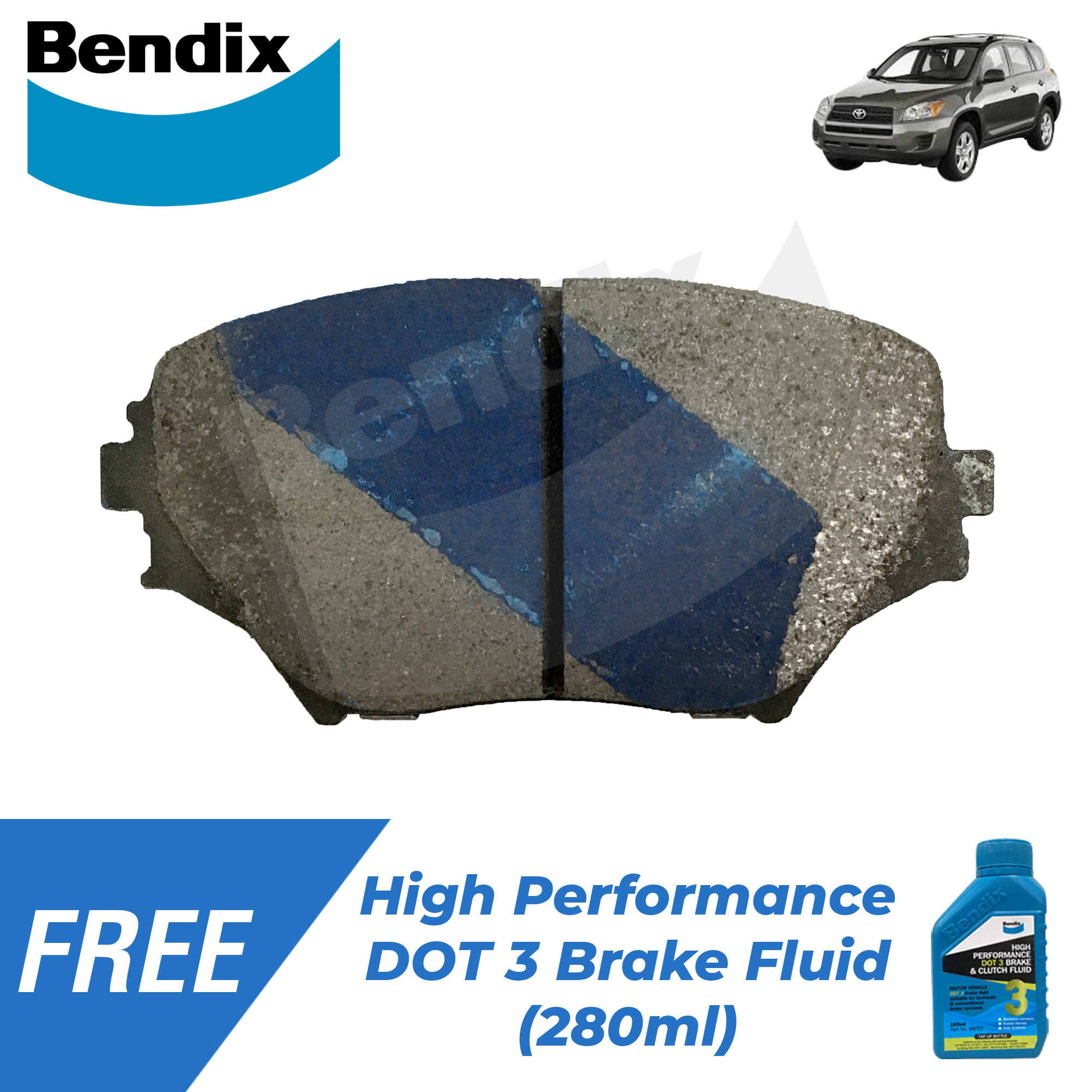 Grandtek DB1432 Front Disc Brake Pads (4-Piece Set) For Toyota RAV4 2000-2006