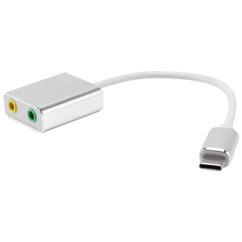 Connector Type C Cable Sound Card Splitter External Adapter Headphone Usb Sound Card External Adapter With 3.5Mm Female