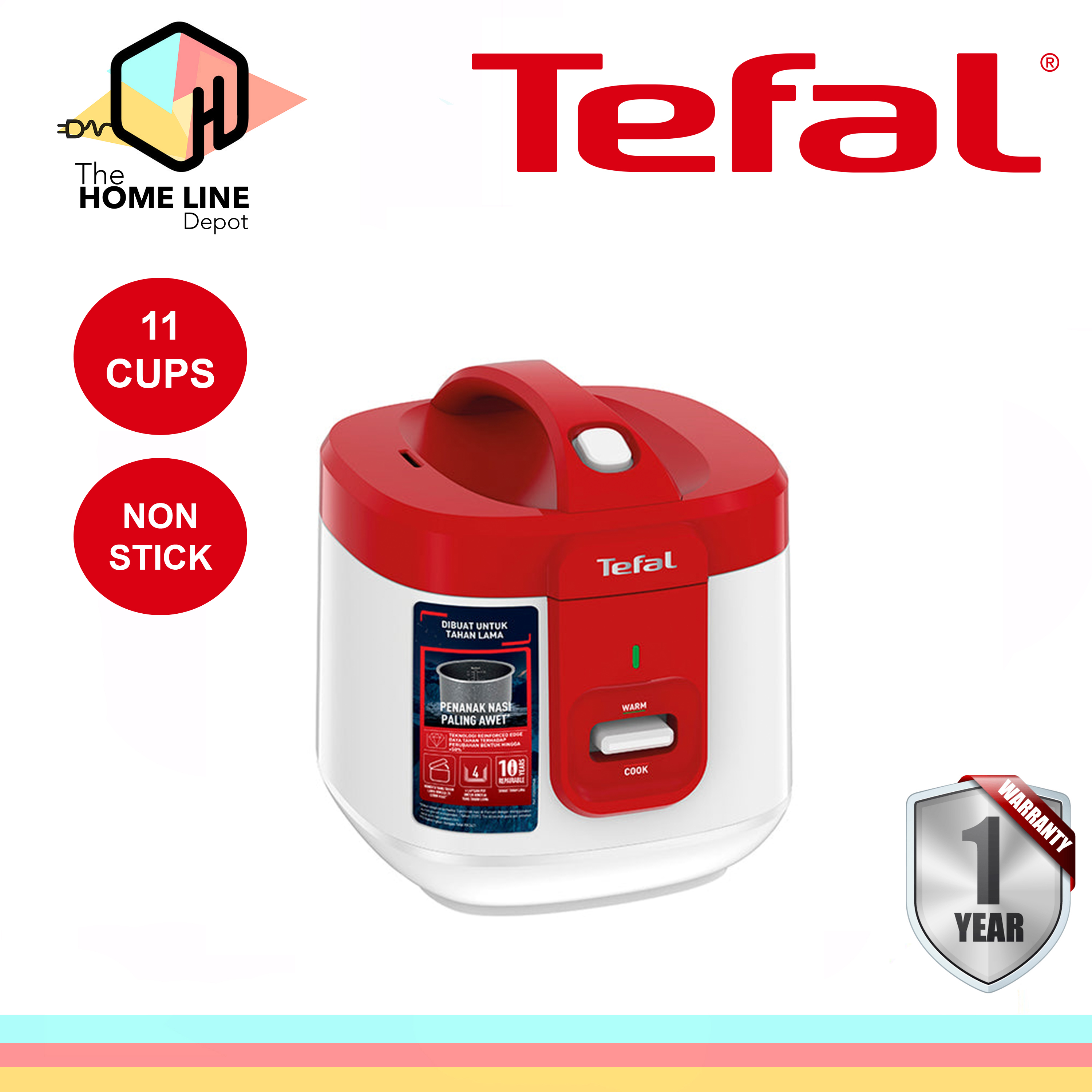 Tefal EVERFORCE MECHANICAL JAR RICE COOKER 2L 11CUPS RK3625 Lazada PH