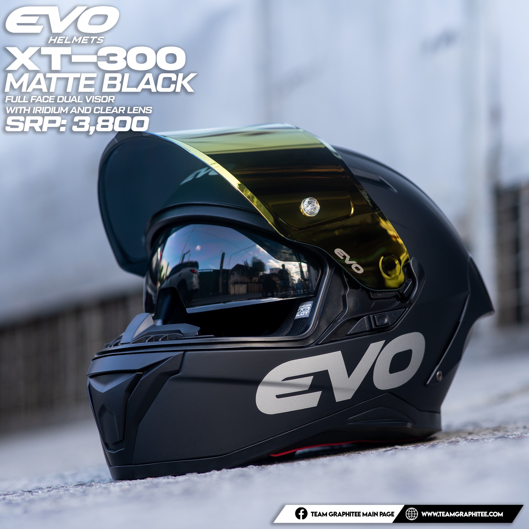 Xt300 Evo Helmet Black Yellow Team Graphitee Helmet Price Evo Gsx - Main Image
