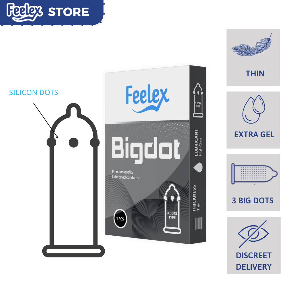 Feelex Bigdot Condom, 3 big dots, extra gel, box 1 pc | Lazada PH
