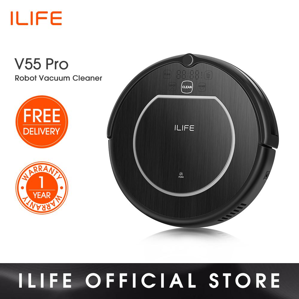 New Arrival ILIFE V55 Pro Robot Vacuum Cleaner Dry and Wet Sweeping Planned Cleaning Path 1000pa Suction Power with Electrowall for Home