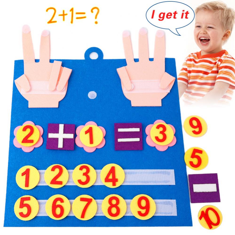 Kid Montessori Toys Felt Finger Numbers Math Toy Children Counting ...