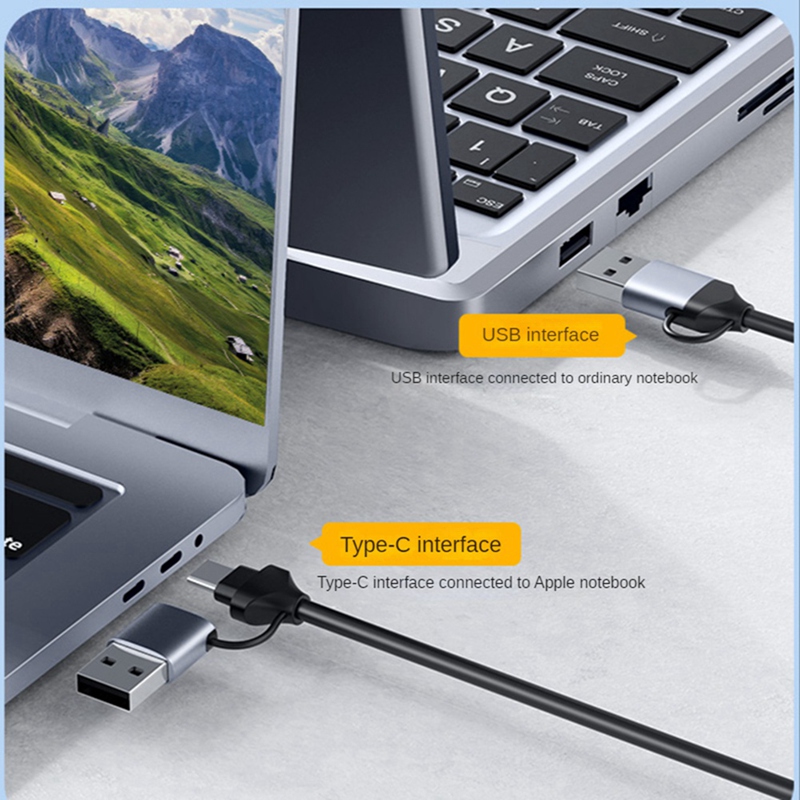 4K -Compatible to Type-C+USB Capture Card 1080P Computer Game Live Audio Video Capture Card 1.8M