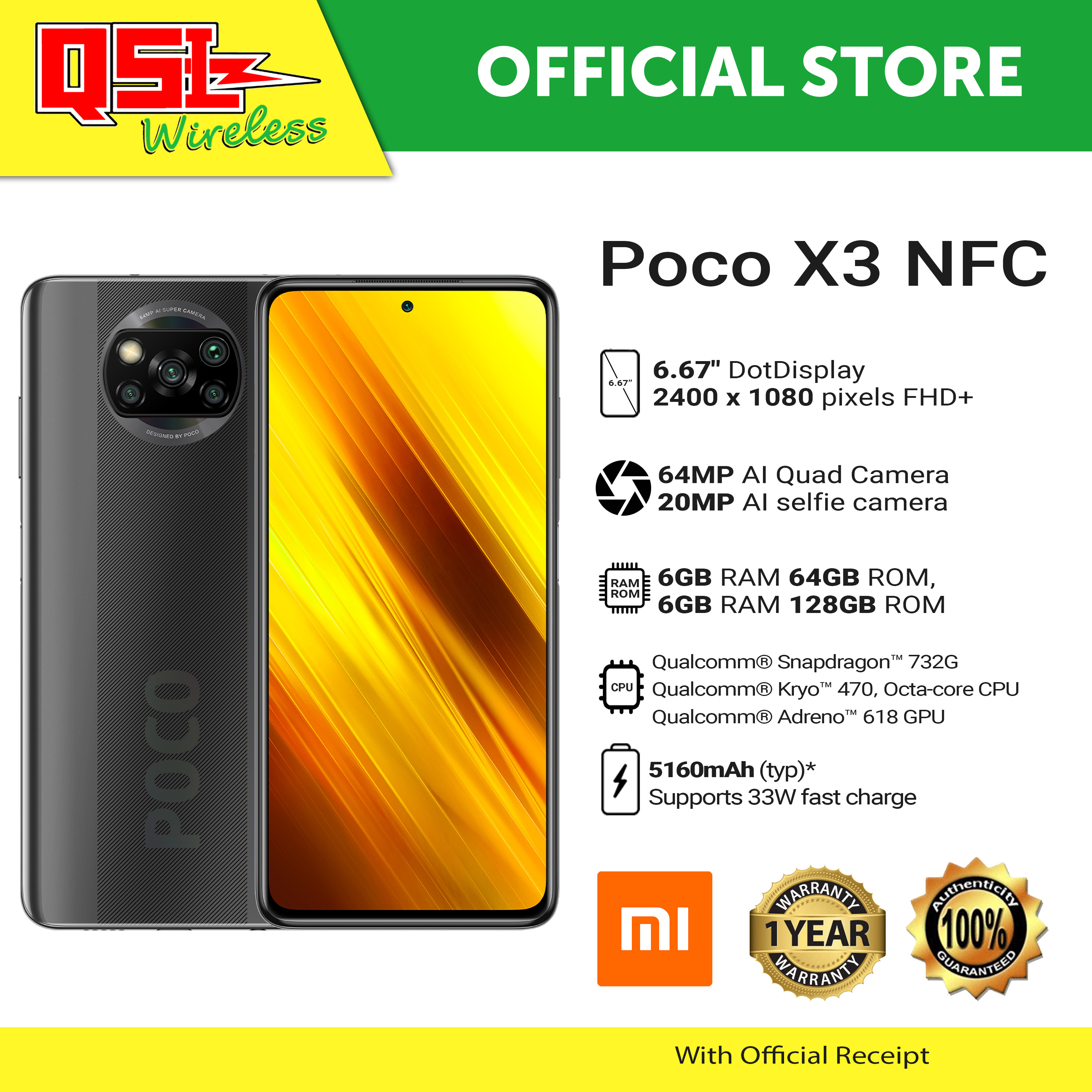 Xiaomi Poco X3 NFC, 6+64GB | 6+128GB | Lazada PH