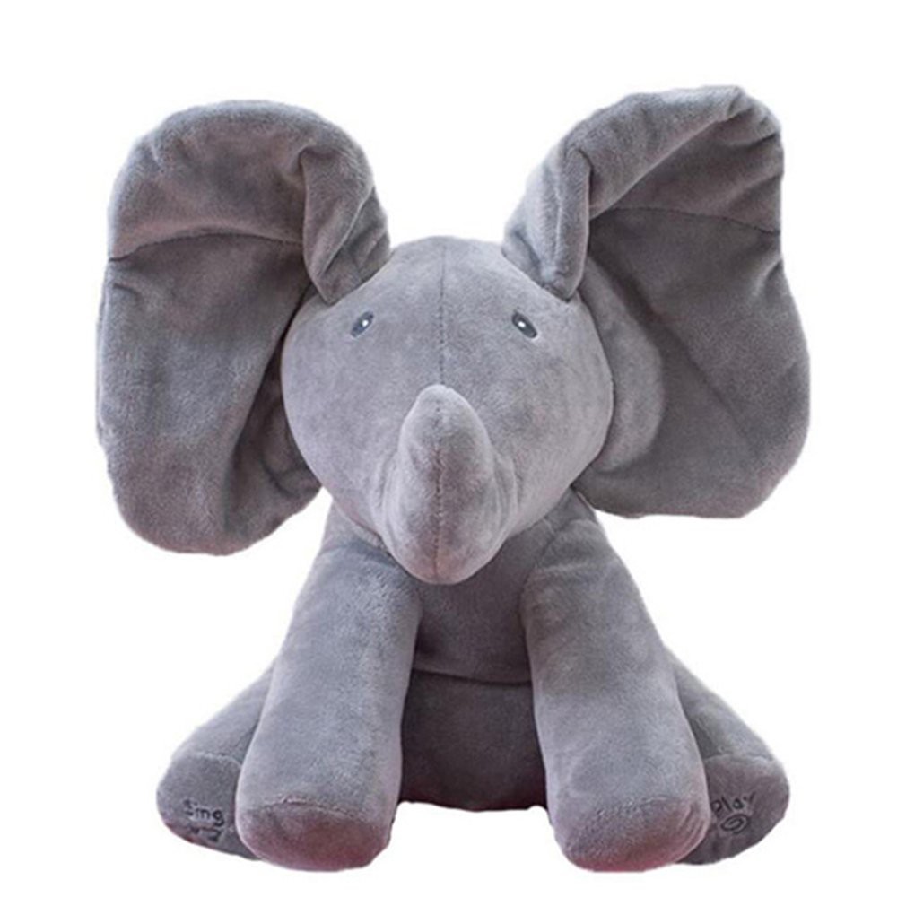 【OMB Peekaboo Elephant Plush Toy Singing Flappy Play Stuffed Toy ...