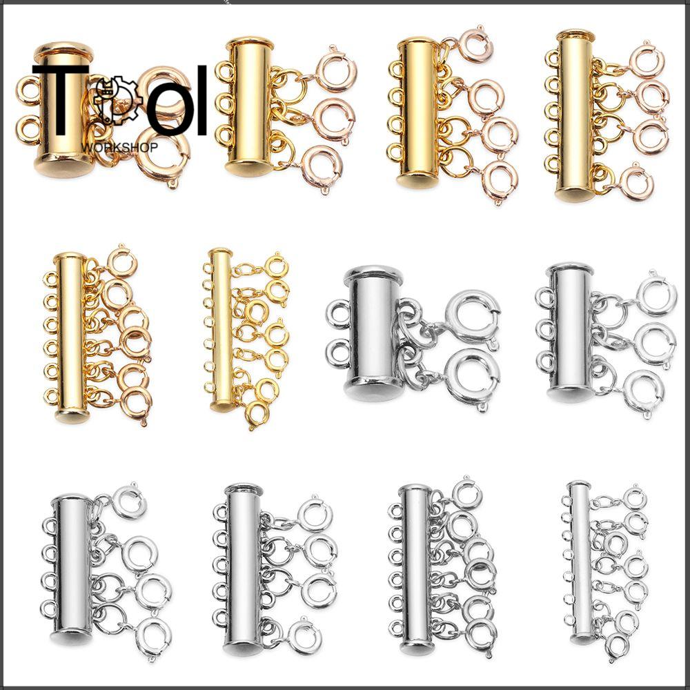 Jewelry Clasps Necklace Spacer Clasp Tube Lock Connectors Slide Clasp Lock