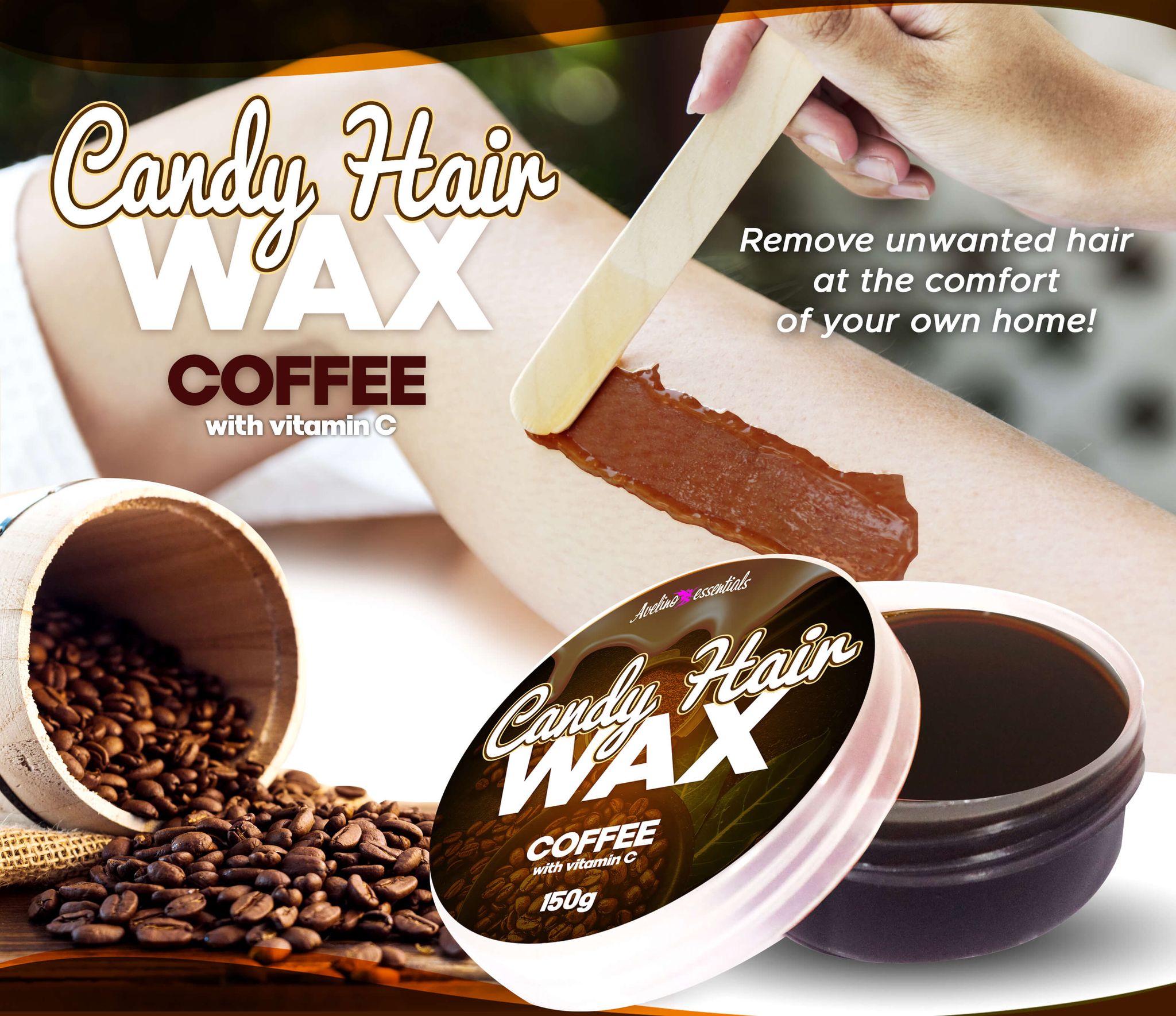 CANDY HAIR WAX COFFEE Flavor by Avelino Essentials ( wax hair removal