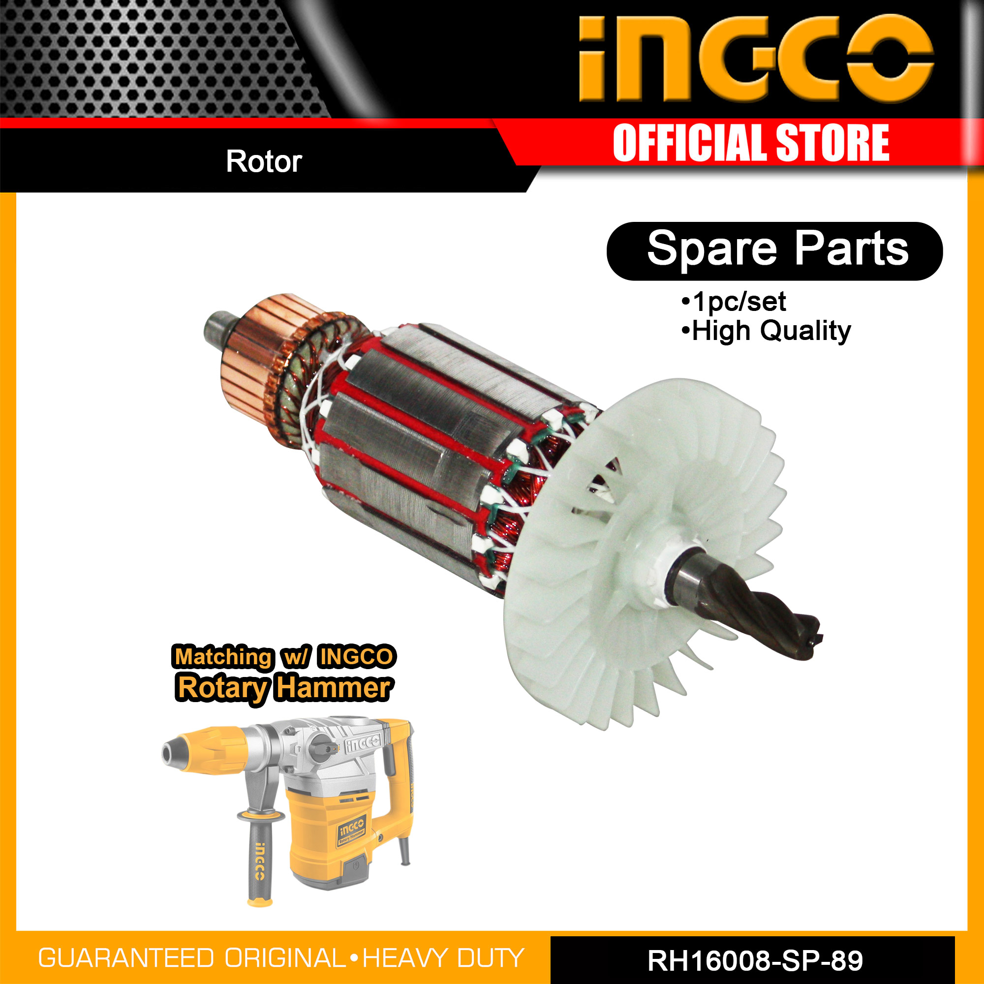 INGCO Rotor / Armature for Rotary Hammer RH16008 SPARE PART ONLY ISP