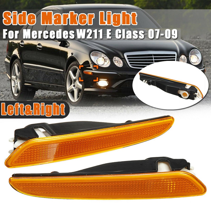 Pair Front Bumper Side Marker Light Turn Signal Lamp for Mercedes Benz W211 EClass E320 E350