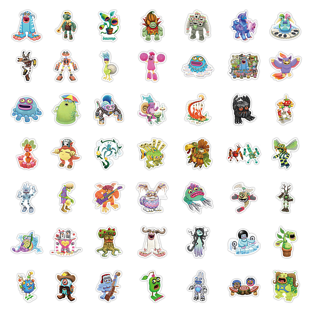 50PCS/set My Singing Monsters Graffiti sticker suitcase water bottle notebook waterproof decorative stickers