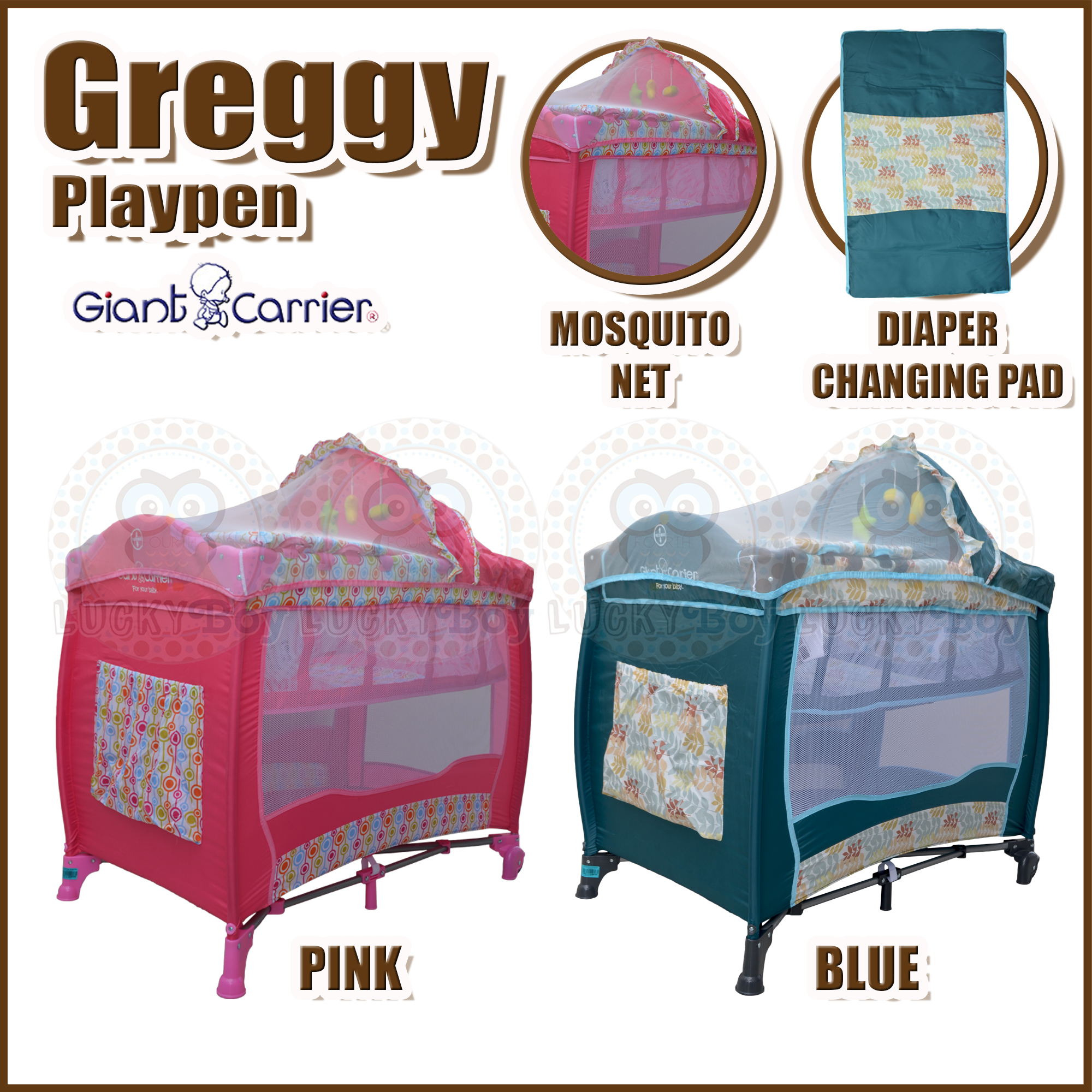 giant carrier crib pink