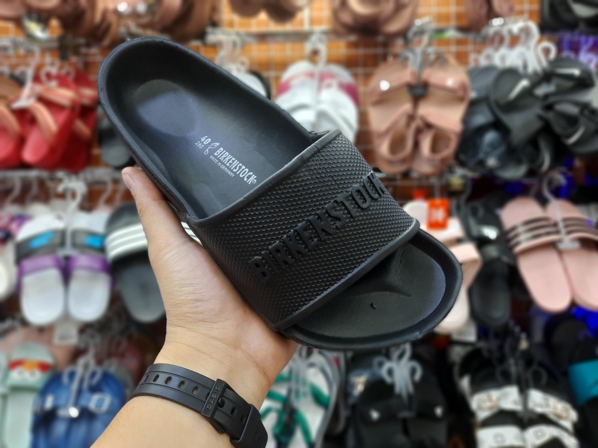 birkenstock rubber sandals womens