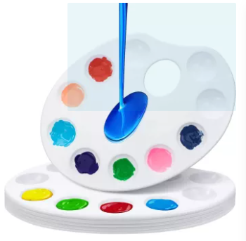Oval Artist Paint Palette Mixing Plate 10 Well Plastic Painting Art Craft  Pallet