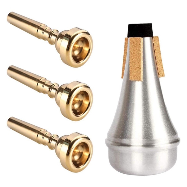 4PCS Trumpet Mouthpiece Trumpet Mute Set for Yamaha Bach Conn King Replacement Musical Instruments Accessories Malaysia