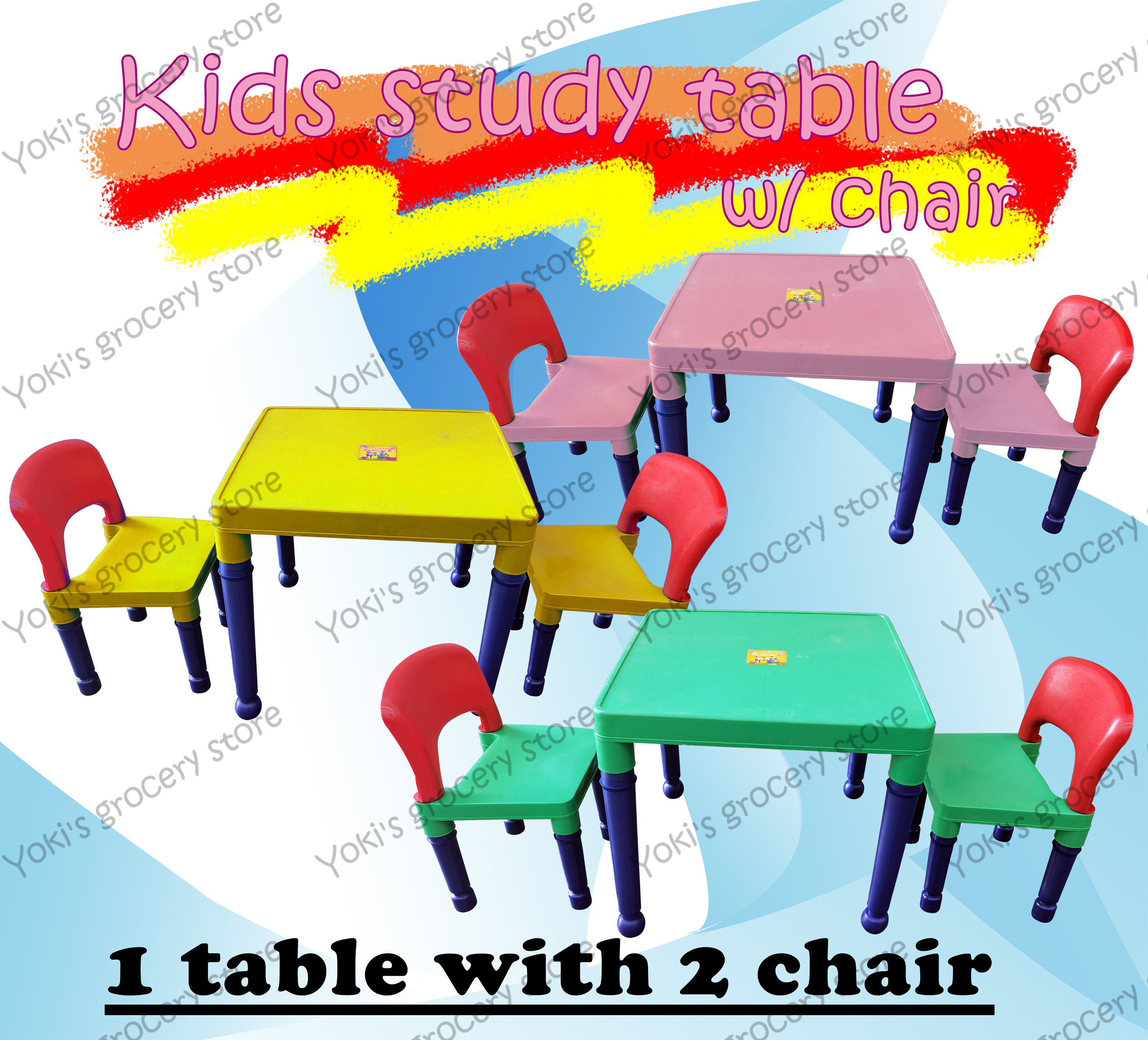 Kids study table w/chair plastic play table set Lazada PH