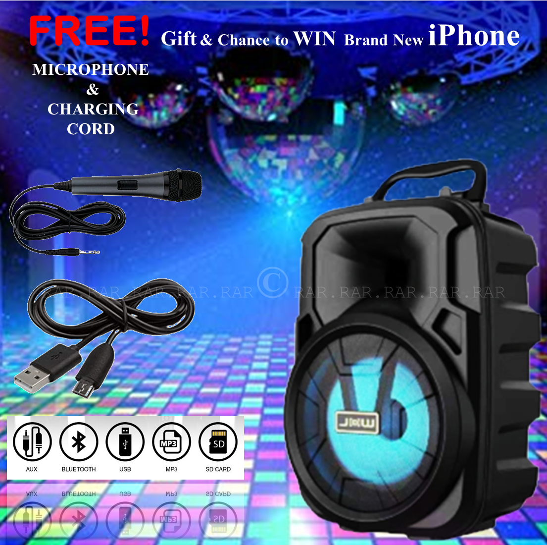 platinum karaoke bluetooth speaker & microphone