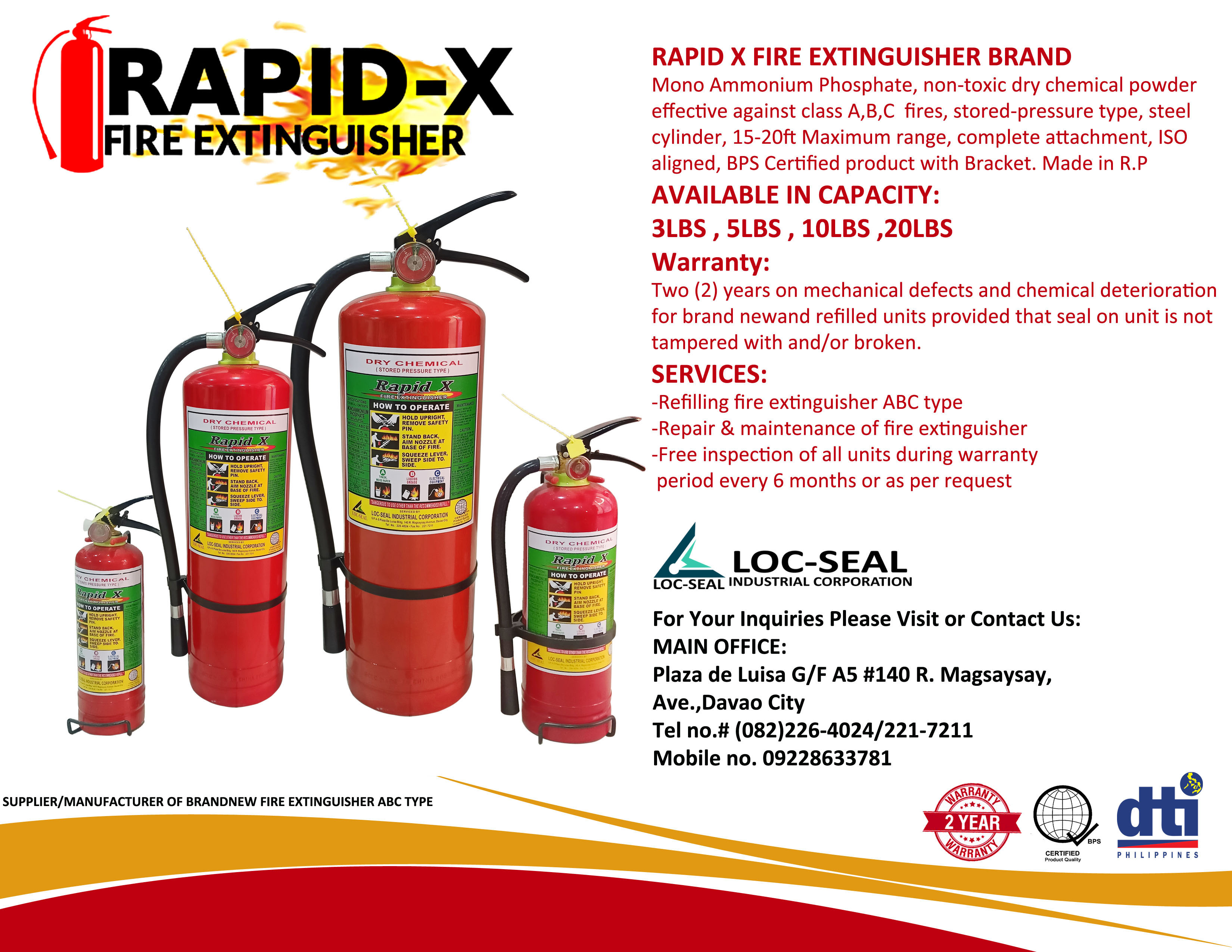 Rapid X Fire Extinguisher 10 lbs fire extinguisher Lazada PH