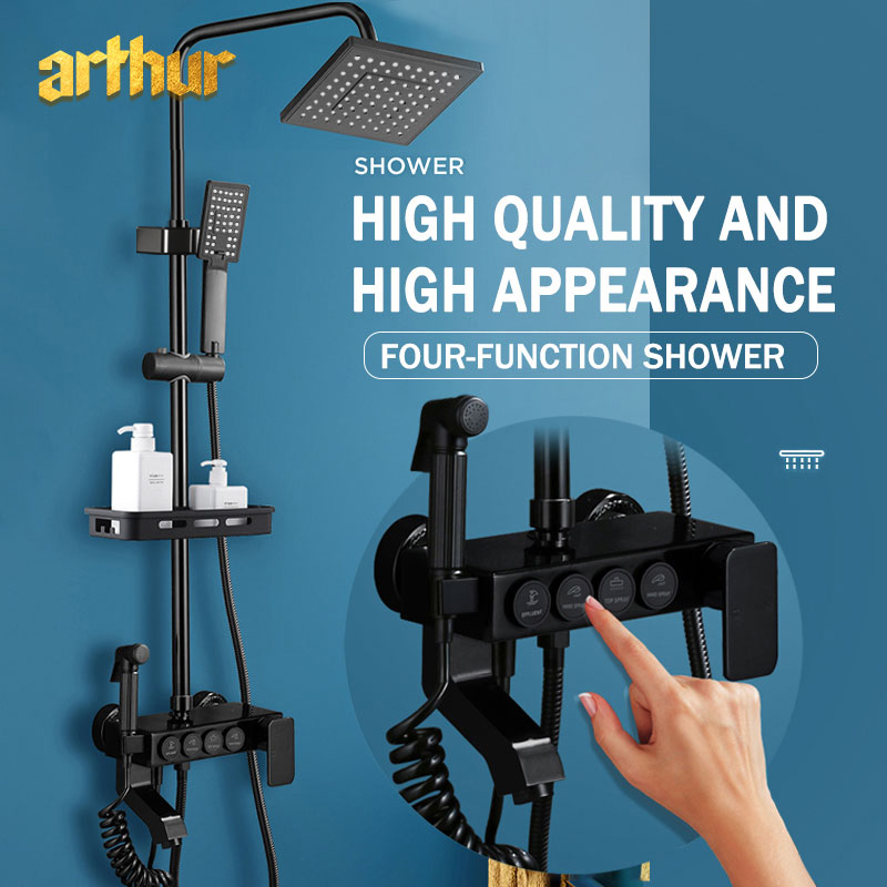 ARTHUR Adjustable Stainless Steel 4 in 1 Shower Set Shower Head with