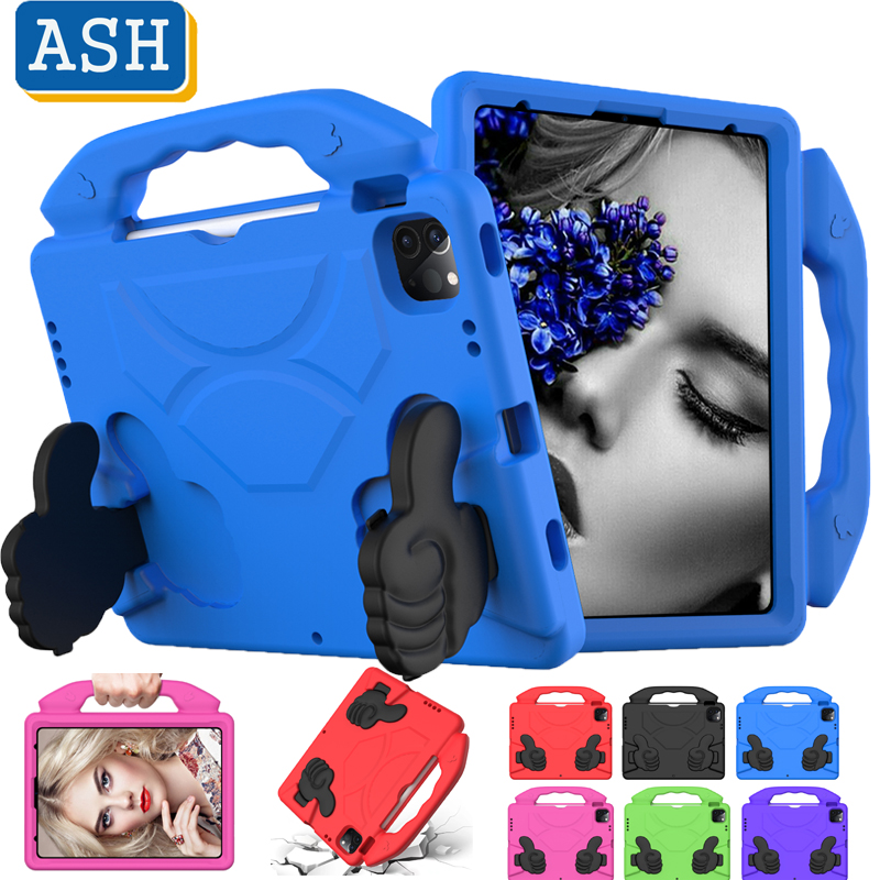 ASH For iPad Pro 11 2020 2018 10.5 9.7 Air 4 3 2 1 10.2 8th 7th 6th 5th Gen iPad 2 3 4 Mini 5 2019 Children Kids Safe EVA Rubber Handle Tablet Stand Shockproof Case Cover Shell