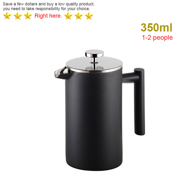 Stainless Steel French Press Coffee Maker Double Wall Coffee Percolator