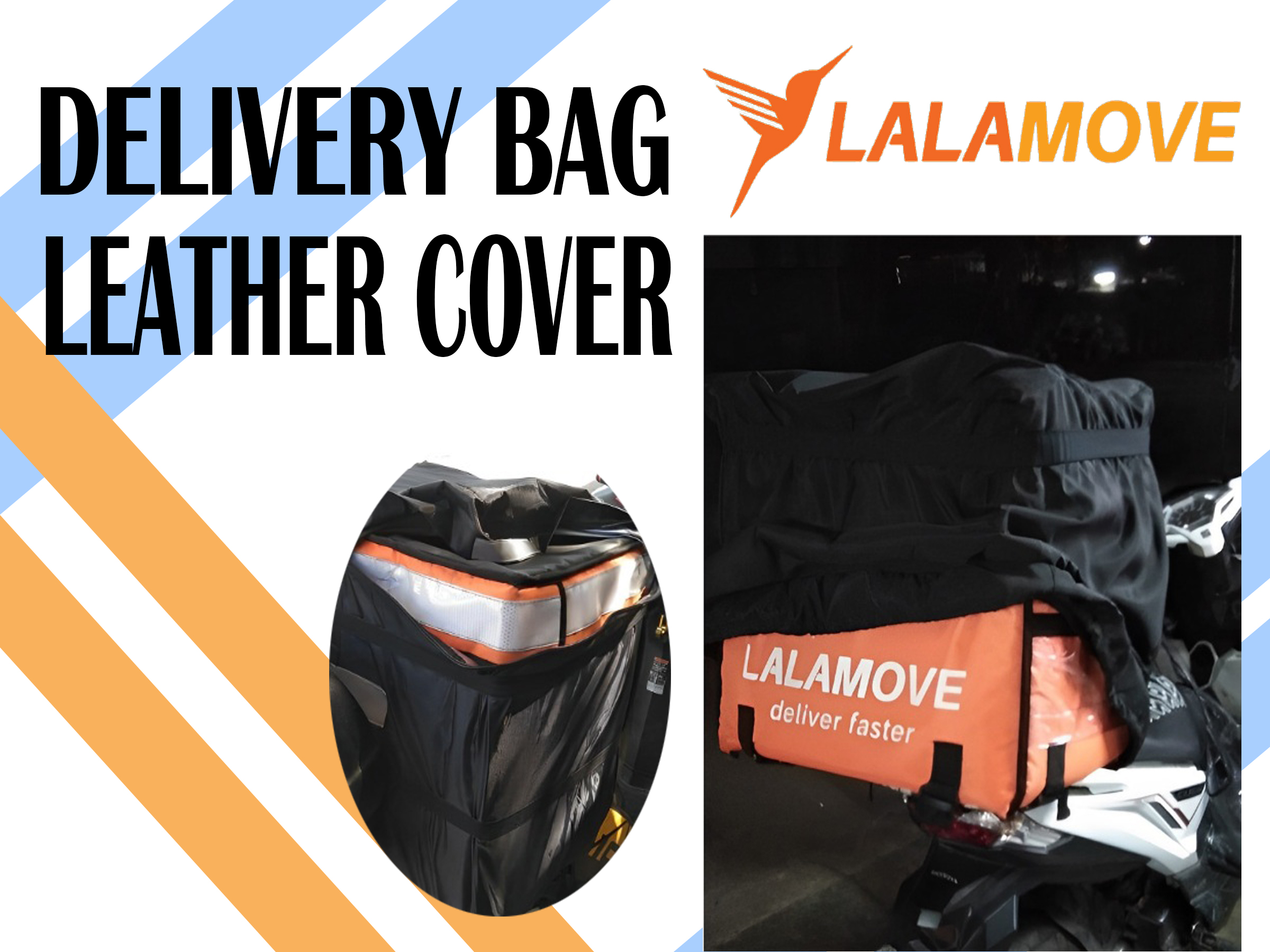 LALAMOVE DELIVERY BAG LEATHER COVER, Compatible also with other Delivery  Bags