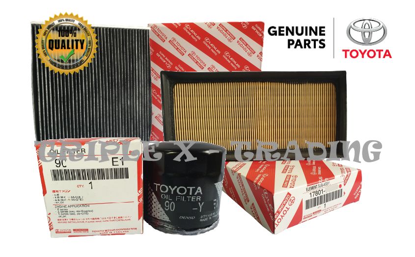 COMBO TOYOTA Charcoal AC Cabin Filter / ENGINE Air Filter / ENGINE Oil Filter for Toyota Vios