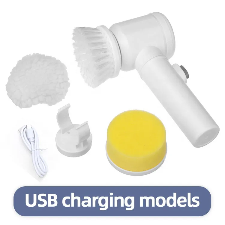5in1 Electric Brush For Bathroom Scrubber Rechargeable Cleaning Brush