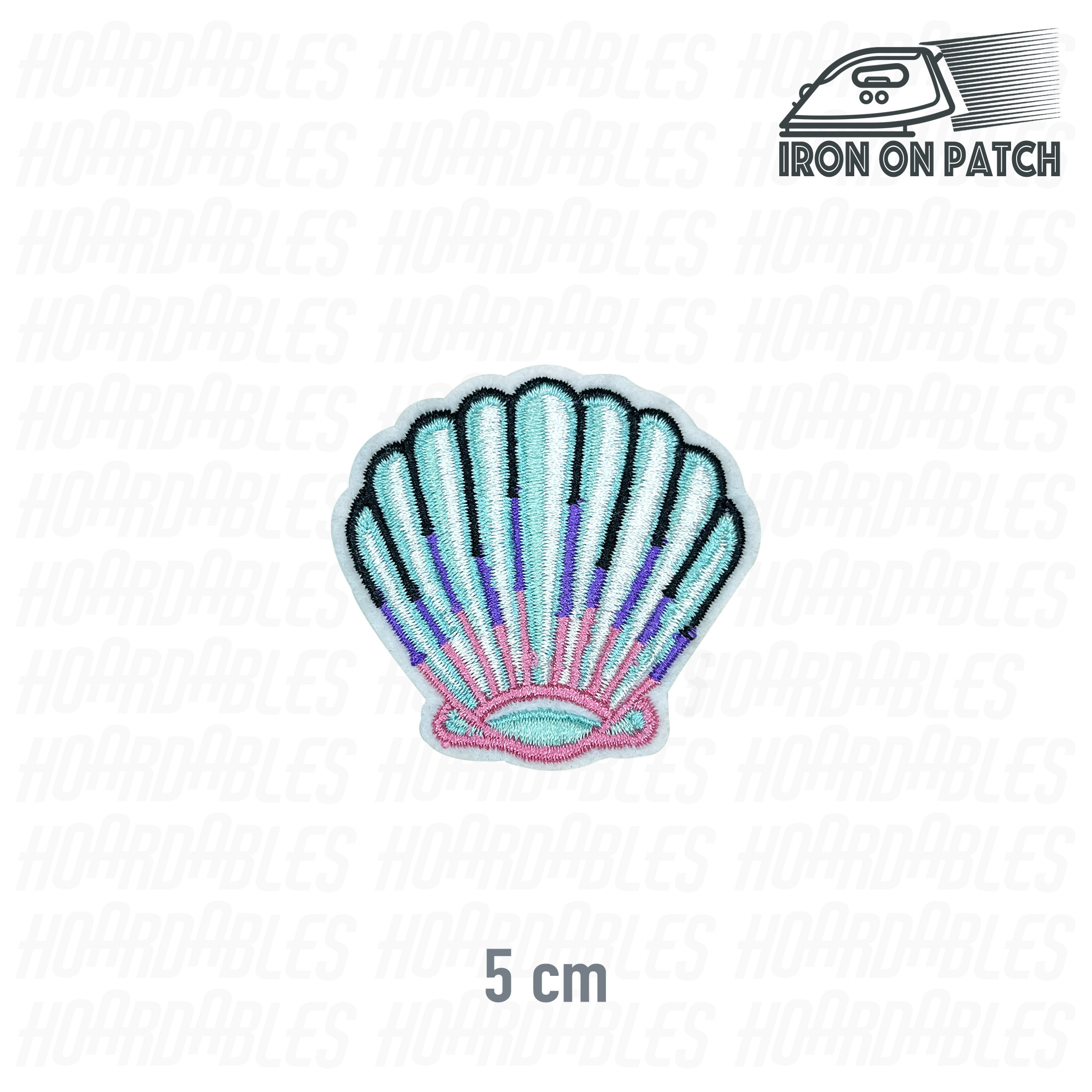 Sea Shell 5cm Cute Clam Iron On Sew DIY Decor Embroidered Patch Badge