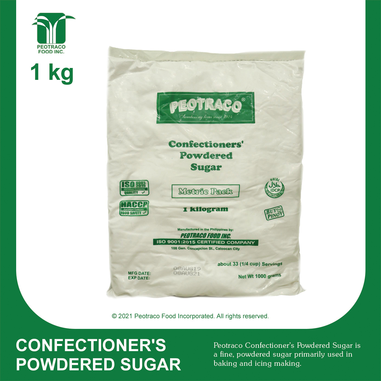 Peotraco Confectioners Powdered Sugar 20kg Peotraco Confectioner ...