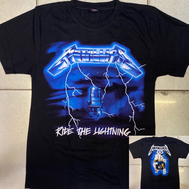 Rock Band Metallica Ride the Lightning Black Shirt | Lazada PH