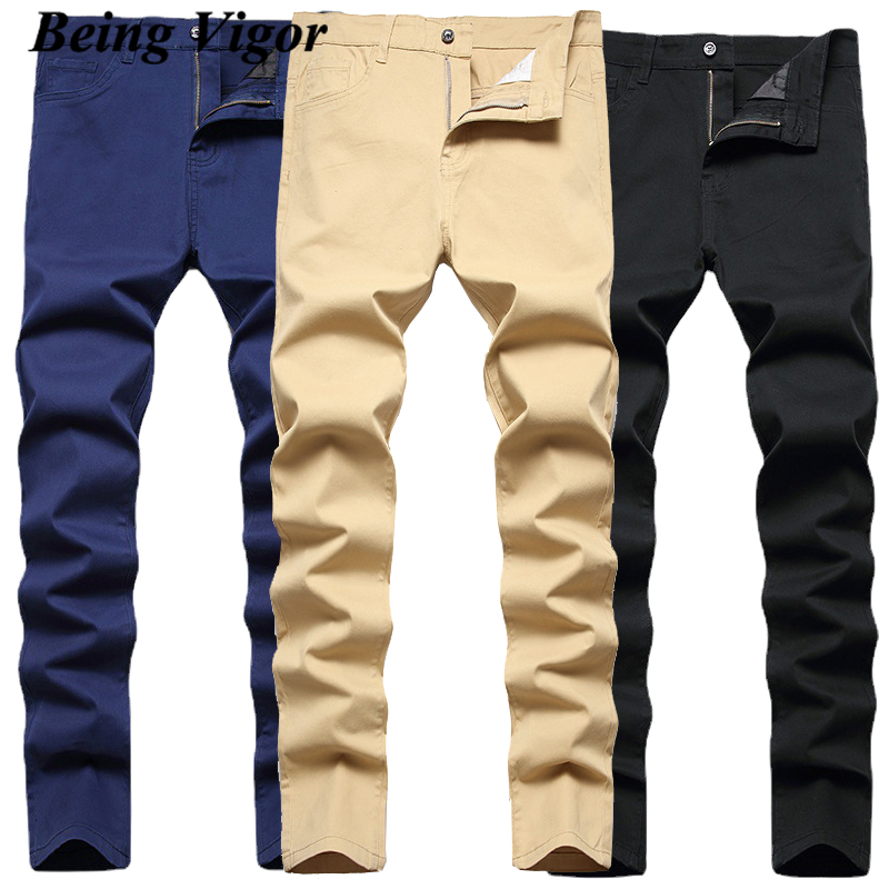 Basic Stretchy Denim Jeans Men Pants 