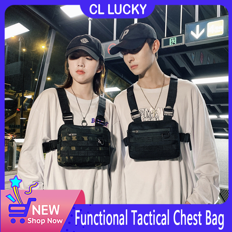 New Hip-Hop Men Chest Bag Casual Function Outdoor Style Small Tactical Vest  Bags Streetwear Male Waist Bags men bag chest bag 가방
