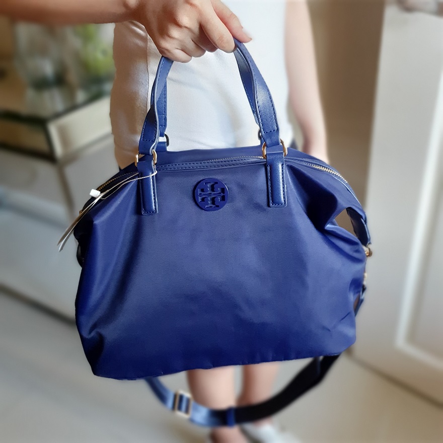 tory burch nylon tote navy