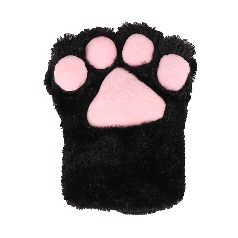 [QIPING] หมีน่ารักแมวถุงเท้าอุ้งเท้าผ้ากำมะหยี่ขนปุยสัตว์การ์ตูนอะนิเมะ Lolita คอสเพลย์ Mitten