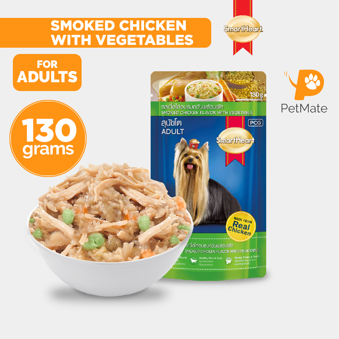 SmartHeart Adult Wet Dog Food Beef Chunks Salmon Smoked Chicken ...