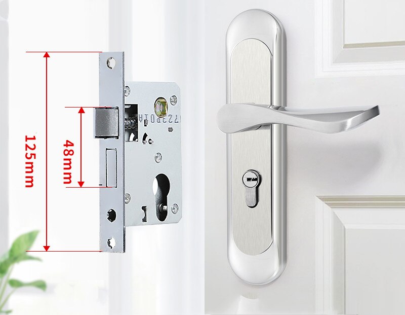Modern Stainless Steel Silent Door Lock Indoor Security Door Handle Lock Household Split Lockset