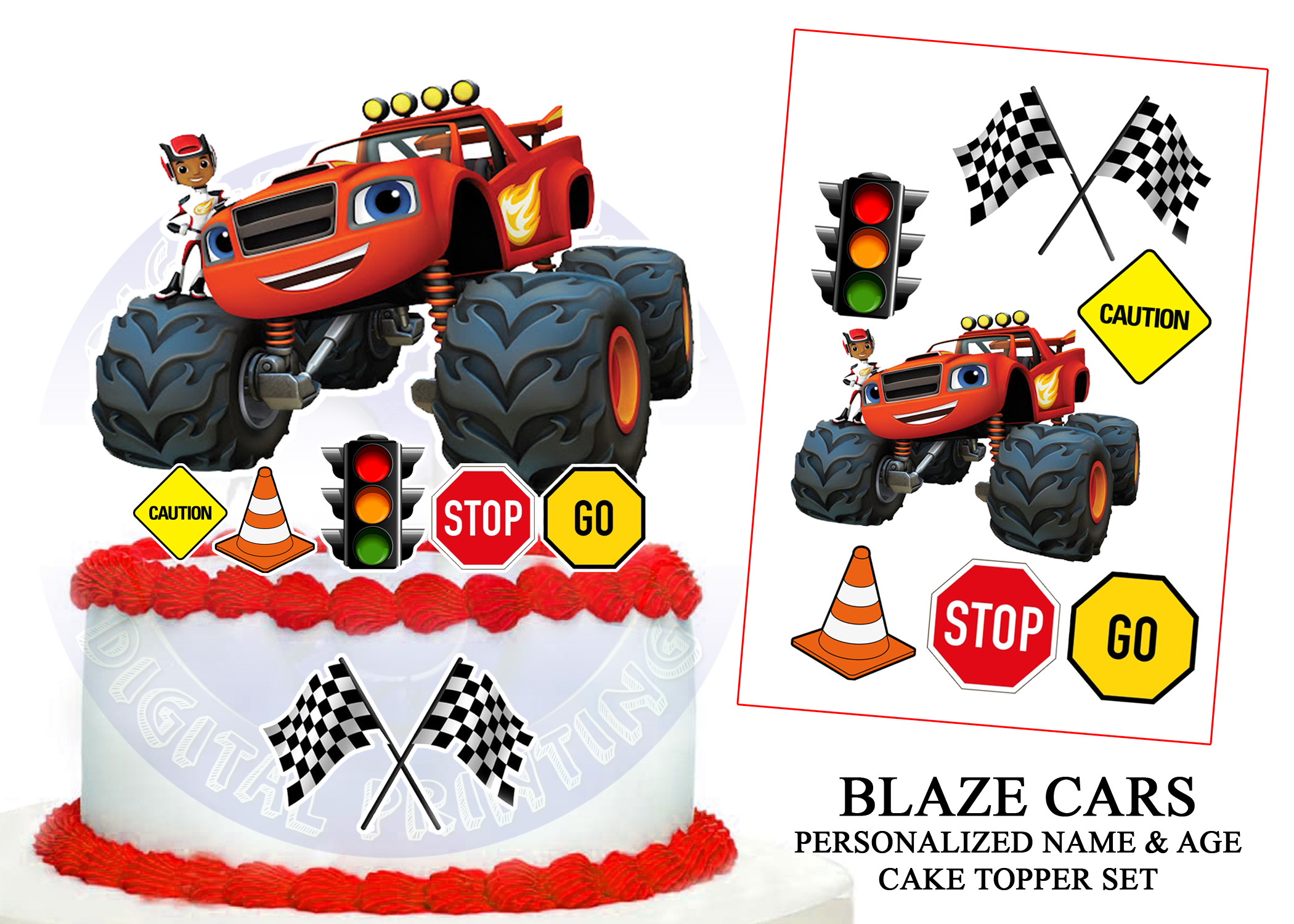BLAZED CAR PERSONALIZED CAKE TOPPER | Lazada PH