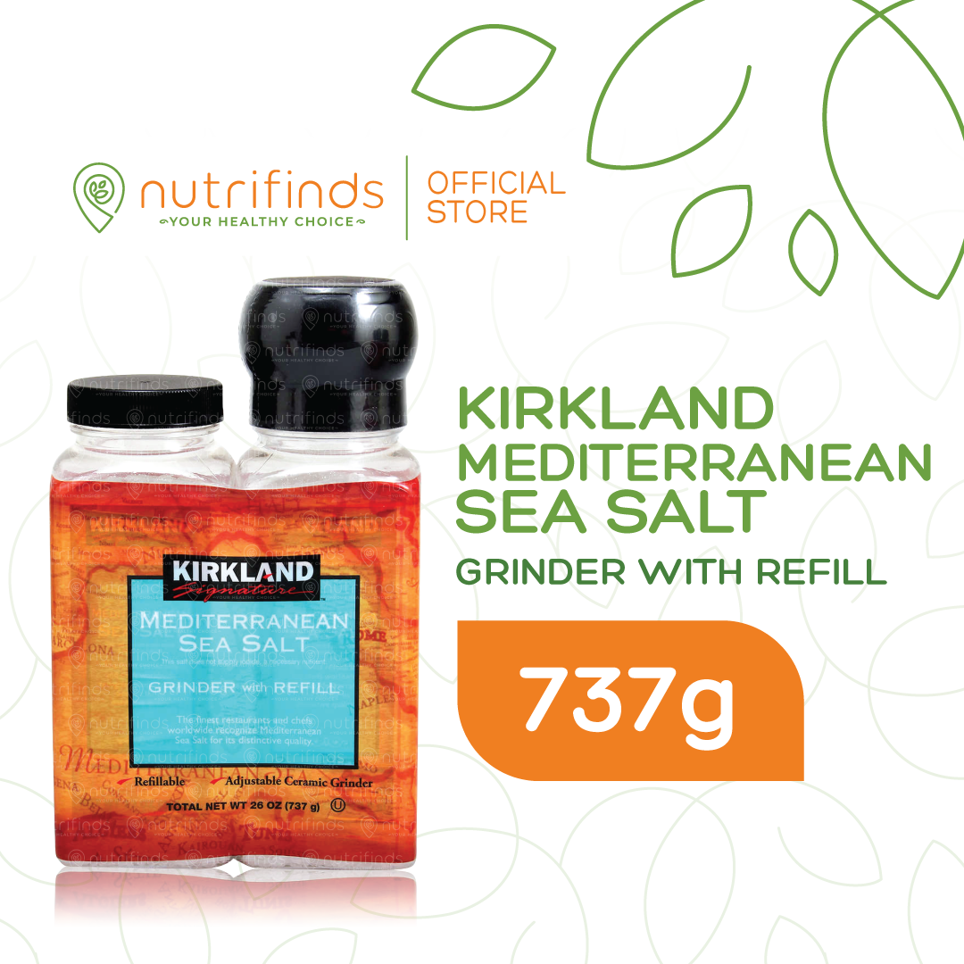 Kirkland Signature Mediterranean Sea Salt Grinder with Refill 2 Pack