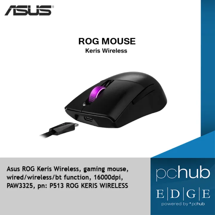 Asus Rog Keris Wireless Gaming Mouse Wired Wireless Bt Function dpi Paw3325 Pn P513 Rog Keris Wireless Lazada Ph