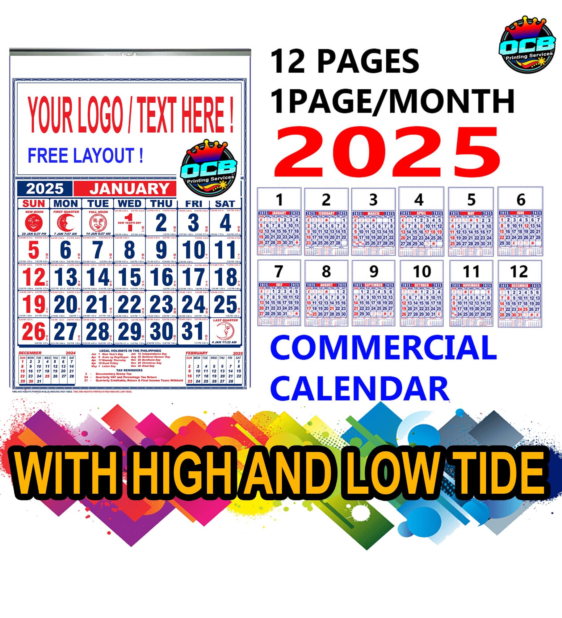 Commercial Calendar 2025 Template Free Download Philippines 