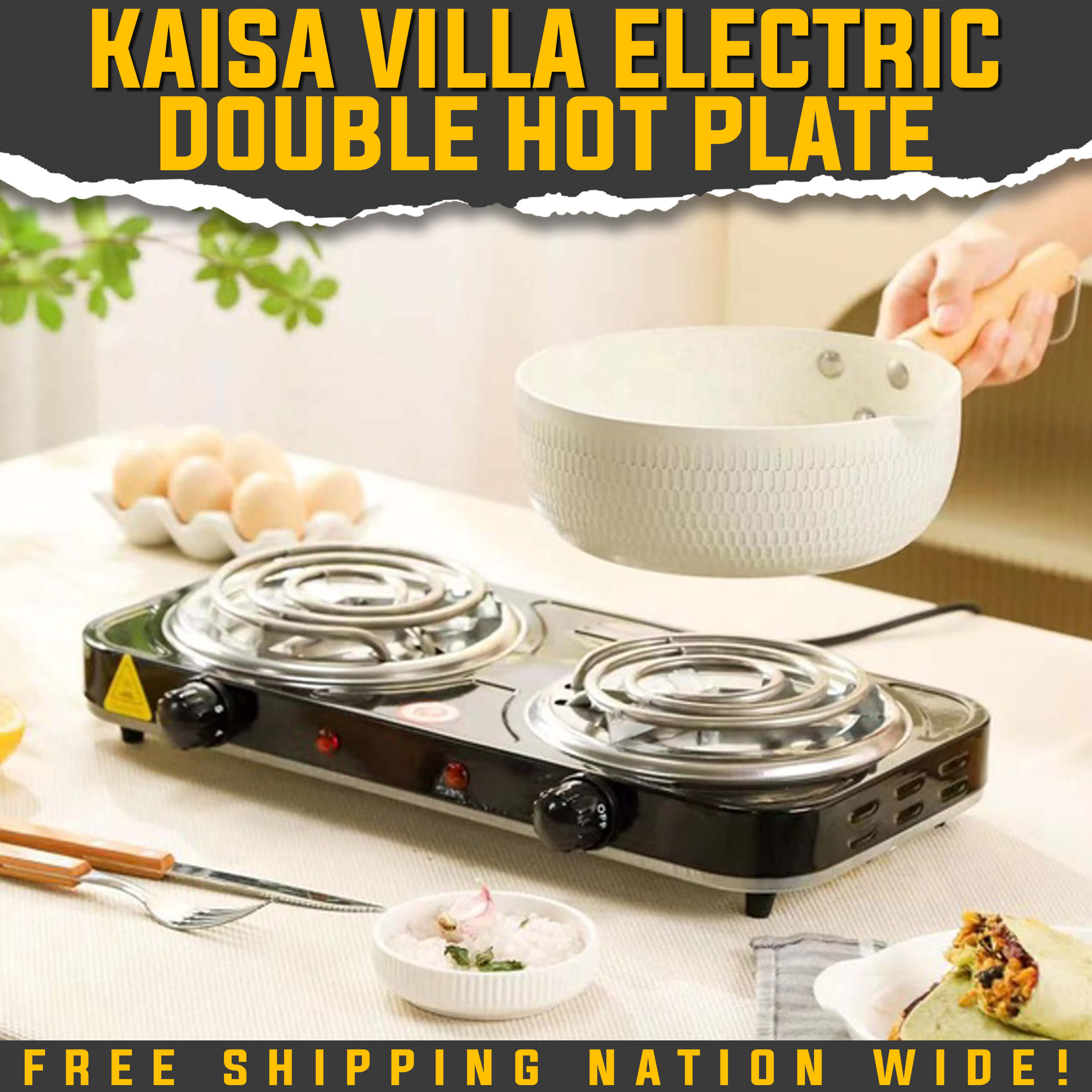 KAISA VILLA Single Burner, Double Burner Hot Plate Electric Cooking