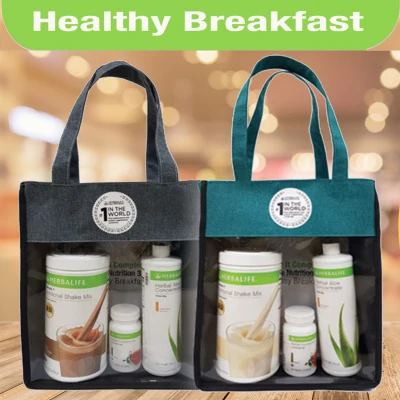 Herbalife Healthy Breakfast Pack (Vanilla, Aloe Mandarin, Tea 51g) with Bag and Booklet