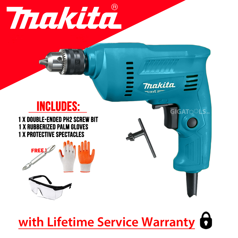 Makita MT M0600B Hand Drill 3/8" (10mm) (350W) With FREE Double Ended ...