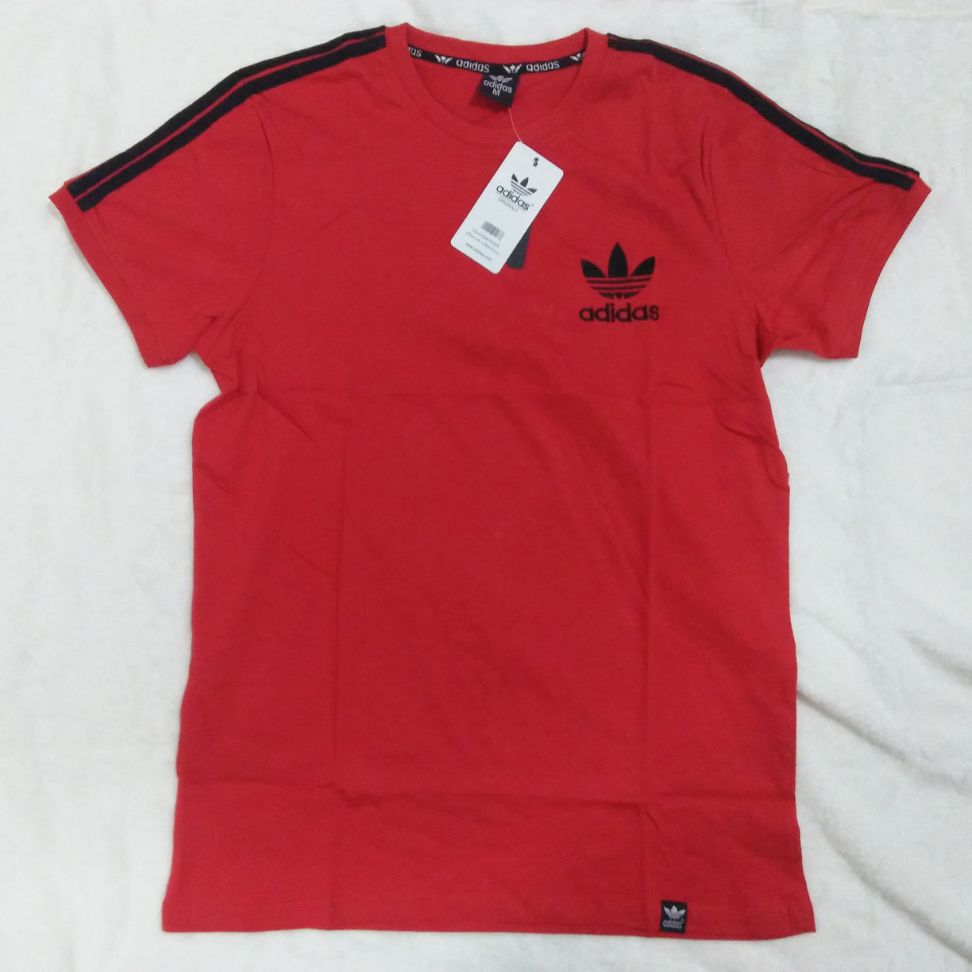 red and black adidas shirt